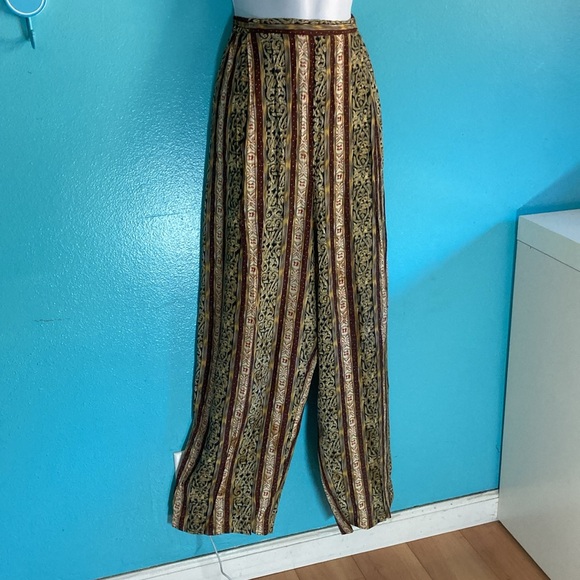 Options Melrose Pants - Options Melrose Women Size L Multicolor Pattern Pull On Hi Rise Crop Casual Pant